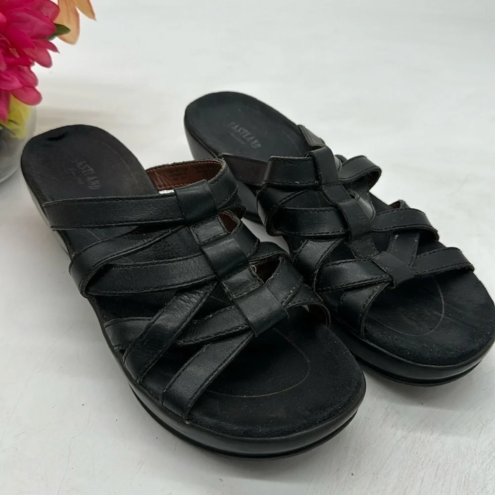 Eastland Black Strappy Slip On Sandals Size 10 BSN5069E